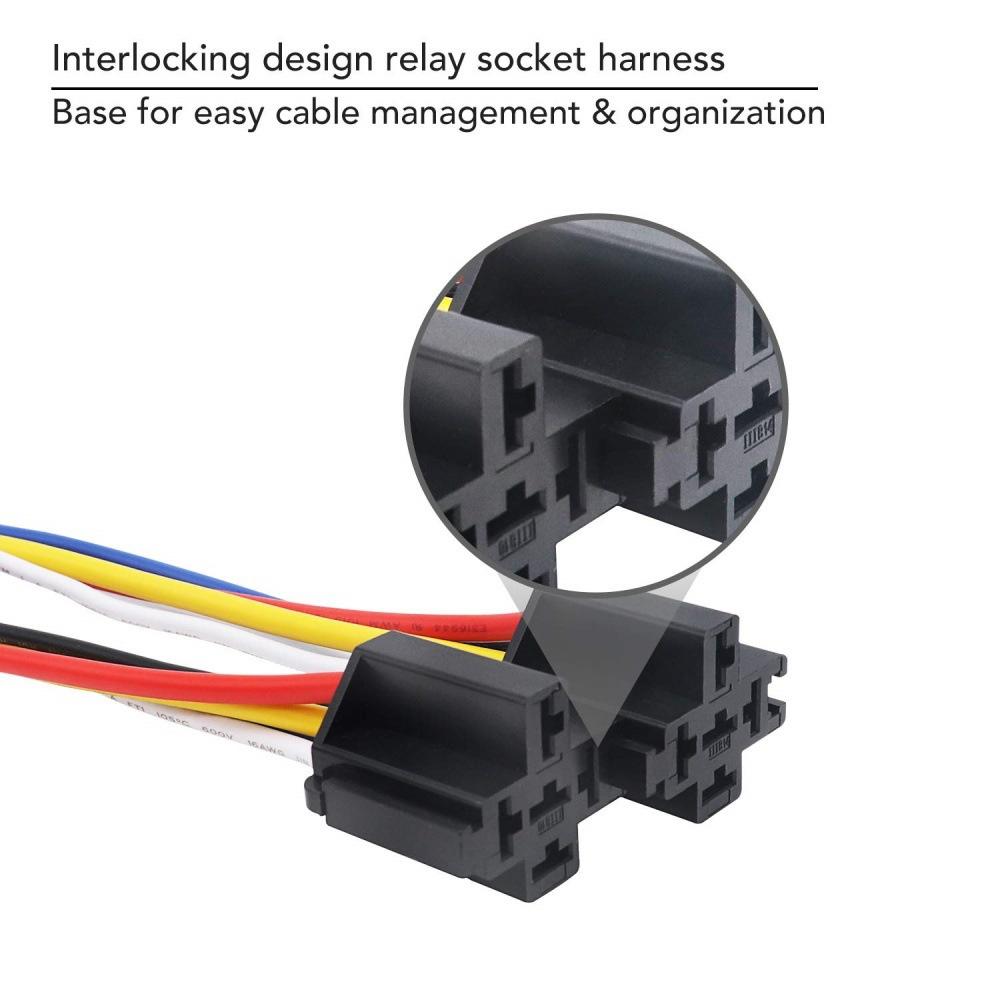 5-pin 40A relay with safety seat-6-piece set