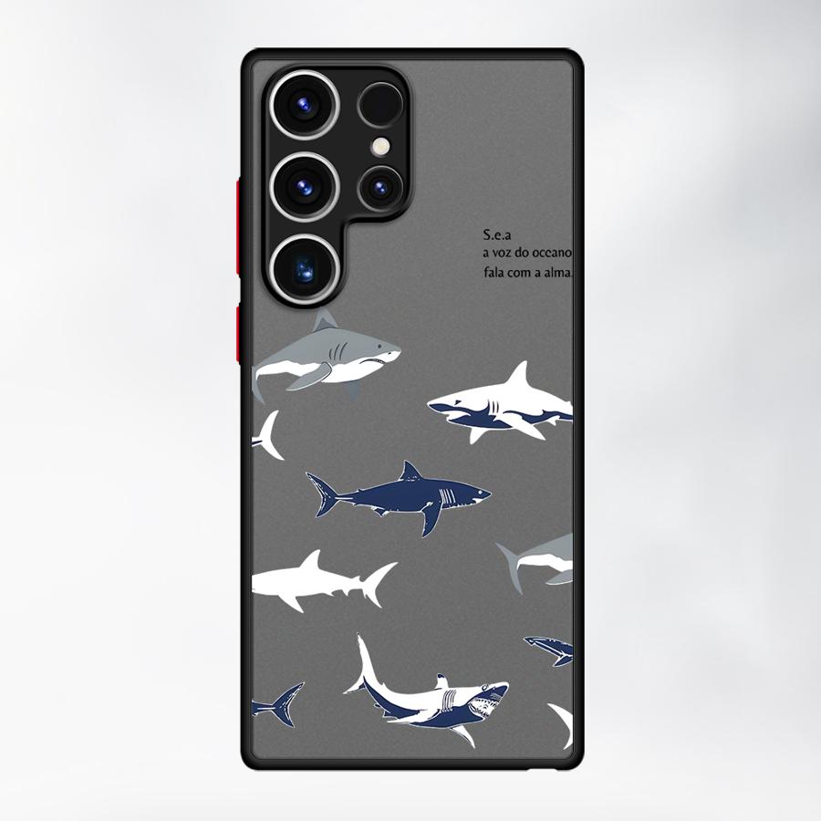 Case for Samsung Galaxy S25 Ultra S22 S24 Plus Note 20 Ultra 10+ S23 FE S26 S21 S20 FE Funda Back Phone Cover Cartoon Shark