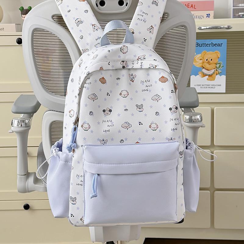 Schoolbag Korean Version Ins Cute Casual Backpack Large Capacity Cute Graffiti Junior High School Schoolbag Female Sweet Versatile Backpack