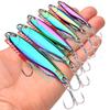 8pcs Metal Cast Jig Spoon 10g 15g 20g 30g 40g 60g 80g Lures with Hook Casting Jigging Fish Sea Bass Fishing Lure Artificial Bait