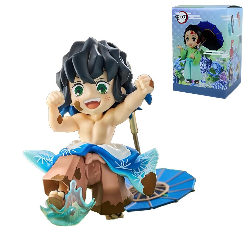 Demon Slayer Kimetsu No Yaiba Plum Rain Mystery Blind Box Tanjirou Nezuko Zenitsu Inosuke Collectible Toy Gift For Manga Lovers