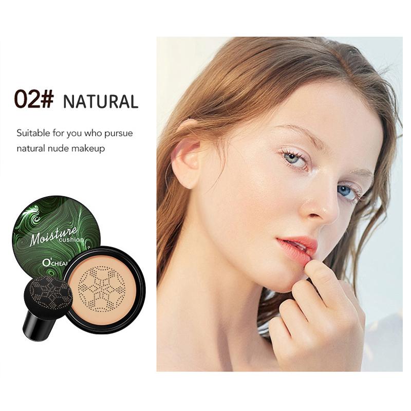 Ocheal BB Cream Compacto con Cojín de Aire Base de Maquillaje Corrector Crema para Rostro Cosméticos Maquillaje Esponja Cabeza de Hongo