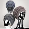 Winter Women Men Pleated Warm Cap Coldproof Elastic Knitted Cap Two-Color Cap