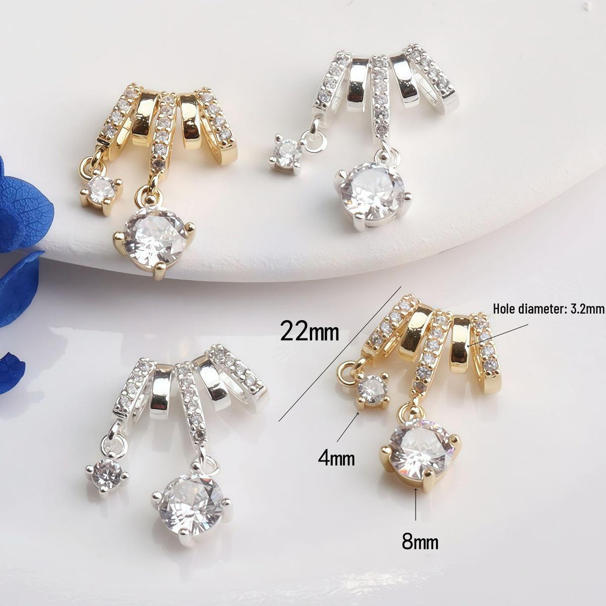 14K Gold Plated Zircon Snowflake Heart Butterfly Spacer Beads for DIY Jewelry Making