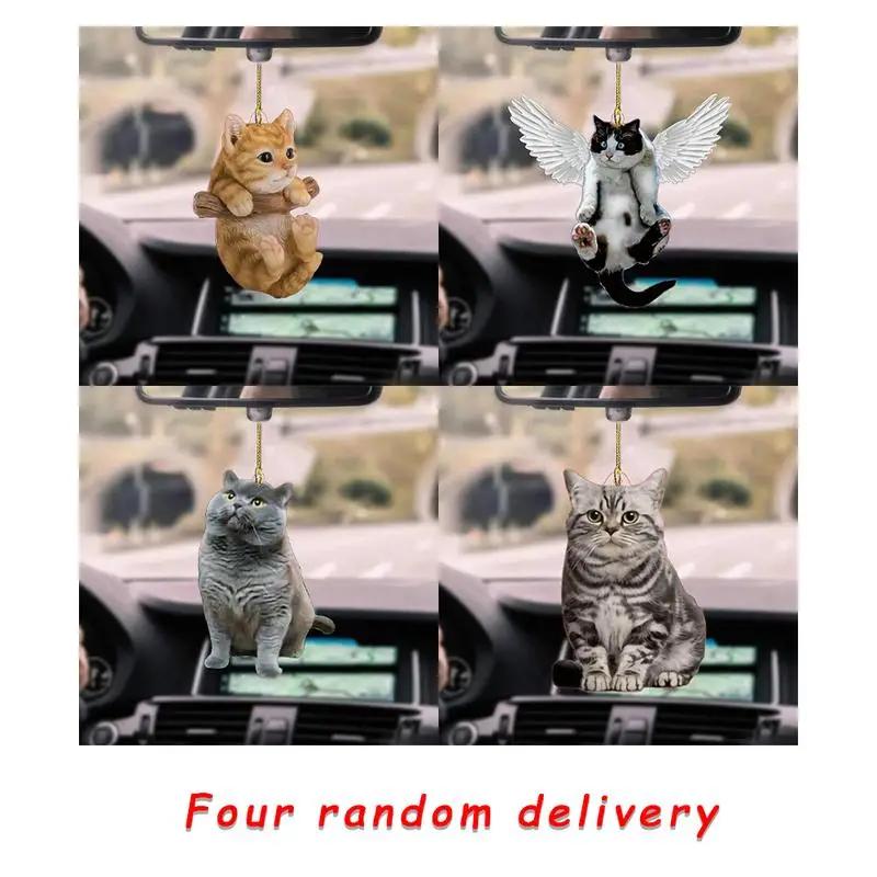 Uroczy Kociak Szczeniak Akrylowy Wisiorek Lustrzany Dekoracja Samochodu Akcesoria do Wnętrza Samochodu Uroczy Motyw Zwierzęcy