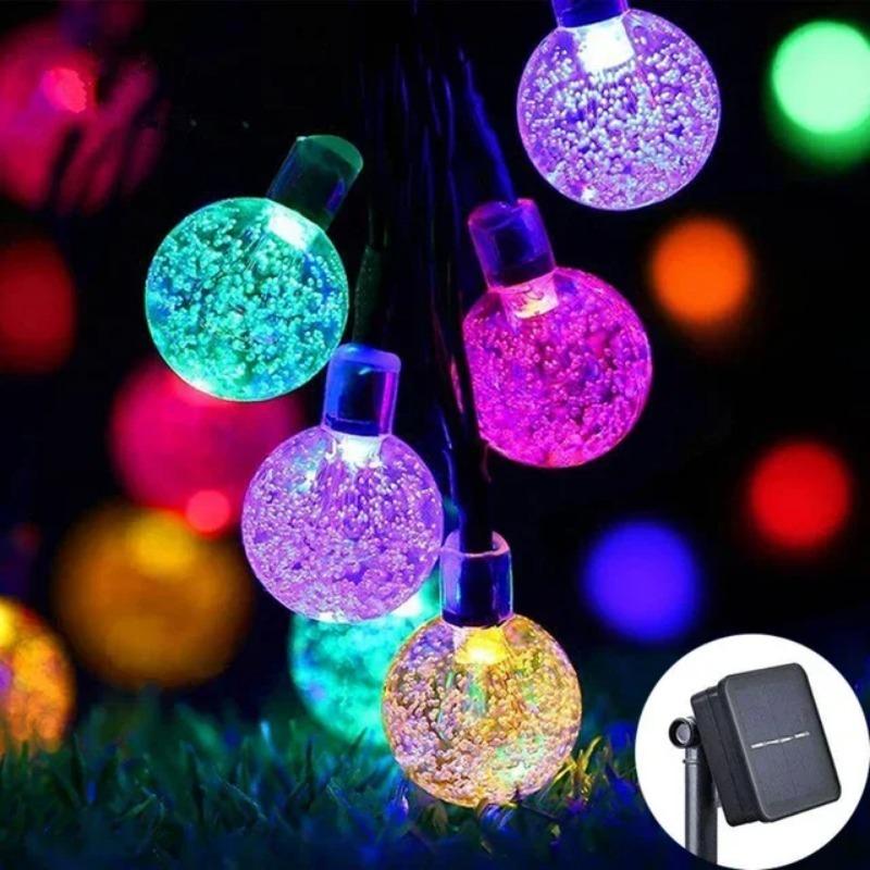 New Solar Crystal Globe LED String Lights LED Solar Outdoor Light IP65 Fairy Light Wedding Garland for Garden Party Decor