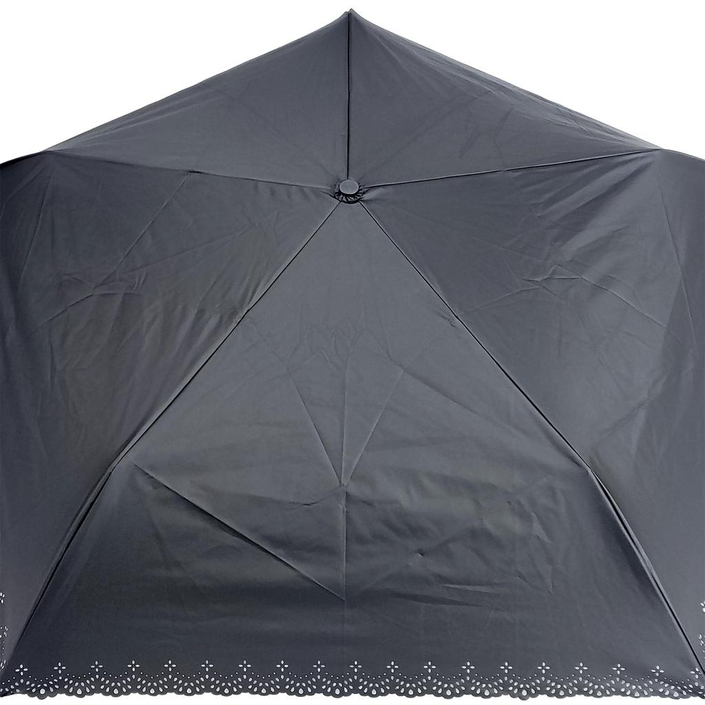 Rose Sangyo 50cm Mini Folding Umbrella with Heat 63500301 Lightweight, Color-Coated, Cut, Black,