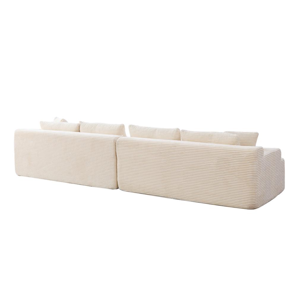 Modular Compression Sofa made of Chenille Fabric, filled with 30D High-Elastic Foam, Non-Slip Bottom, Ideal for Living Room and Other Rooms. BEIGE