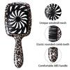 1pc Hair Brush Leopard Print Scalp Massage Comb Hollow Out Windmill Comb Anti-frizz Air Cushion Salon Styling Tool Winter Gift