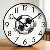 Easy Read Soccer Clock, Silent Non-Ticking, Sports Ball Design, Battery Operated for Boys Room & Man Cave