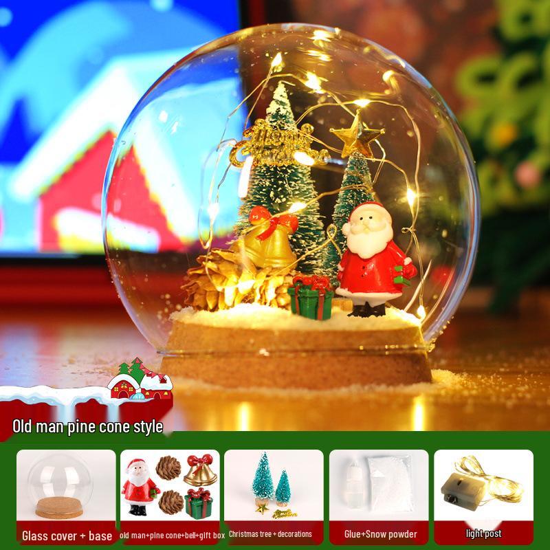 Handmade DIY Santa Claus Snow Globe Christmas Tree Ornament