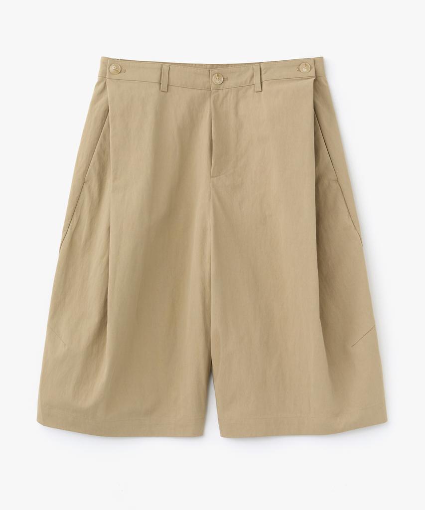 AOTT Single-Pleat Wide Cotton Bermuda Shorts 2 Colors