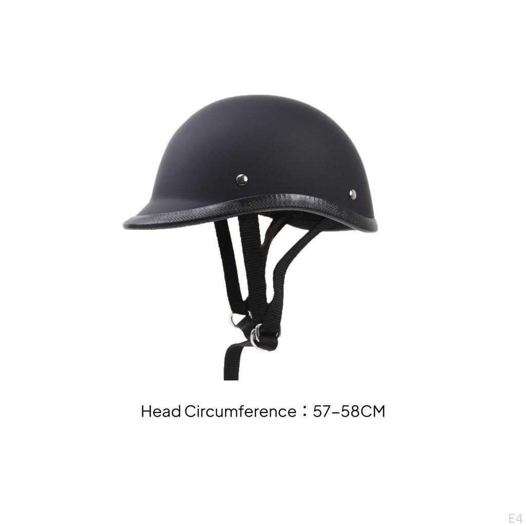 DOT Approved Half Helmet | Matte Black, Open Face, for street cruising S Black
