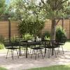 VidaXL 7-Piece Garden Dining Set Black Poly Rattan 3379188
