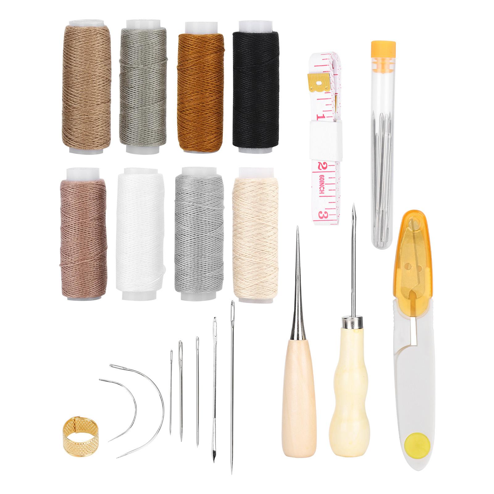 

29 шт. Набор для шитья кожи Иглы Нитки Ножницы Инструменты для ремонта Набор для рукоделия своими руками