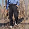 Men High Waist Double Pleated Loose Straight Non Iron Casual Suit Trousers