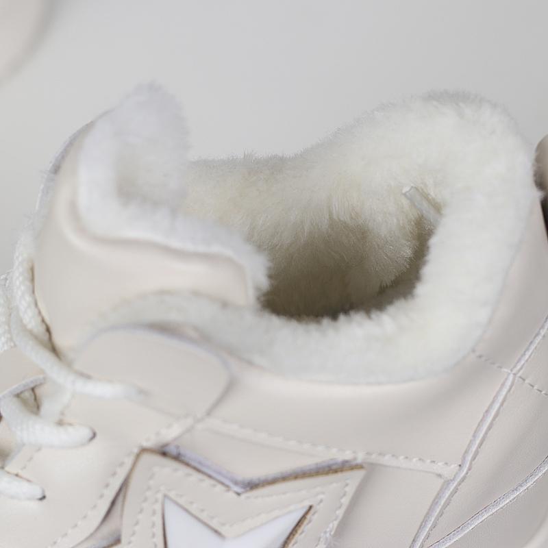 Fashion 12CM Cow Genuine Leather Winter Boots Autumn Fashion Platform Chimney Ankle Booties Moccasins Women Chunky Sneakers Shoes