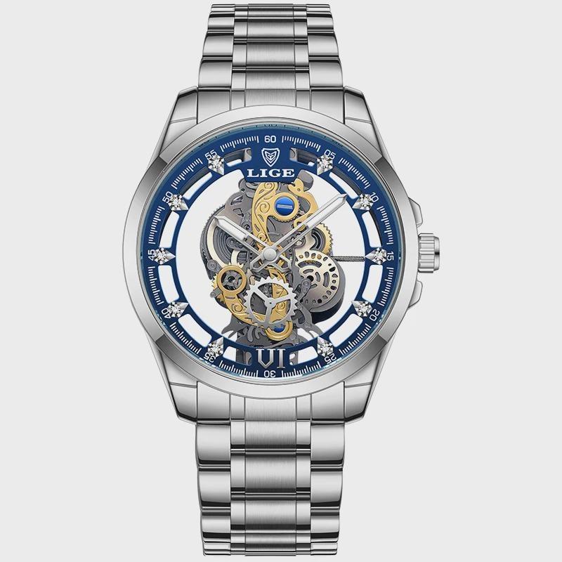 Men Watch Skeleton Quartz Wristwatch Gold Skeleton Retro Man Watch Top Brand Luxury Clock Mens Watches