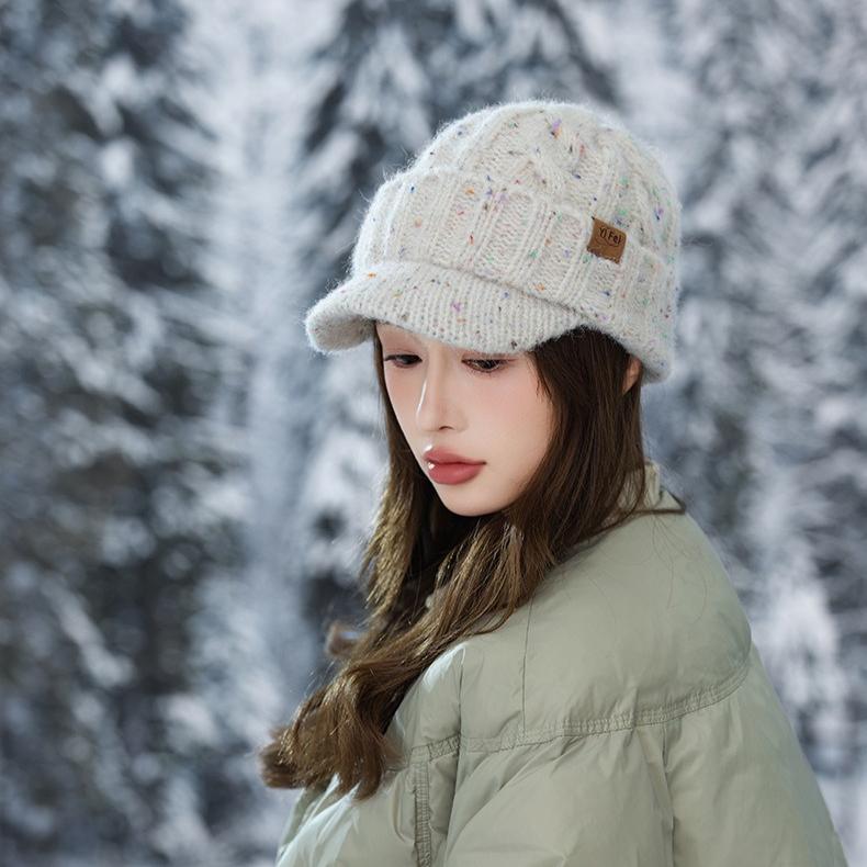 Autumn and Winter Cute Colorful Sequined Cap Outdoor Leisure Windproof Warm Ear Protection Wool Hat
