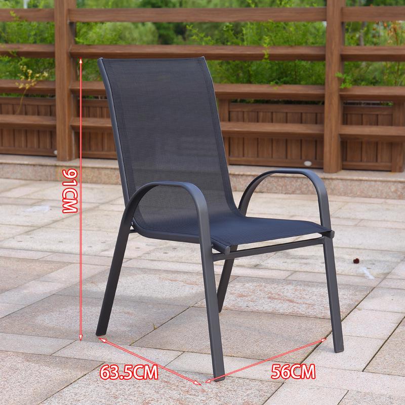 Outdoor Rattan-Style Stackable Patio Chair and Table Set, Wrought Iron Coffee Stool, Ideal for Courtyard or Balcony.