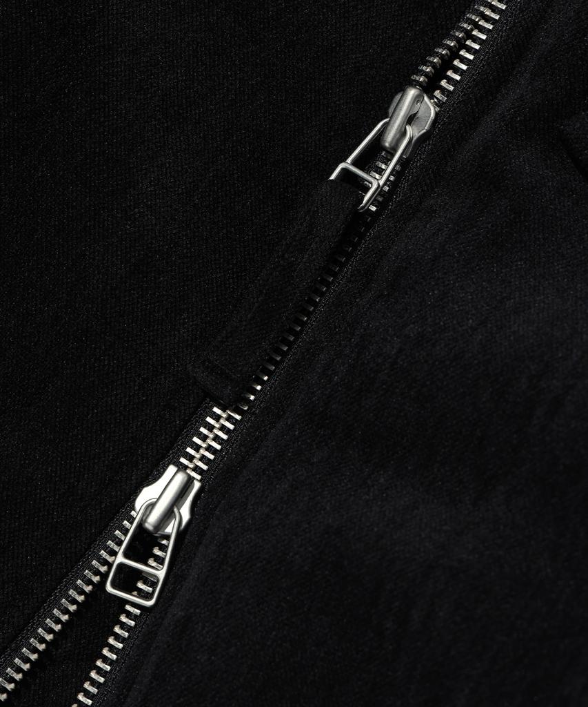 Iey Velvet Zip Bomber Jacket Black