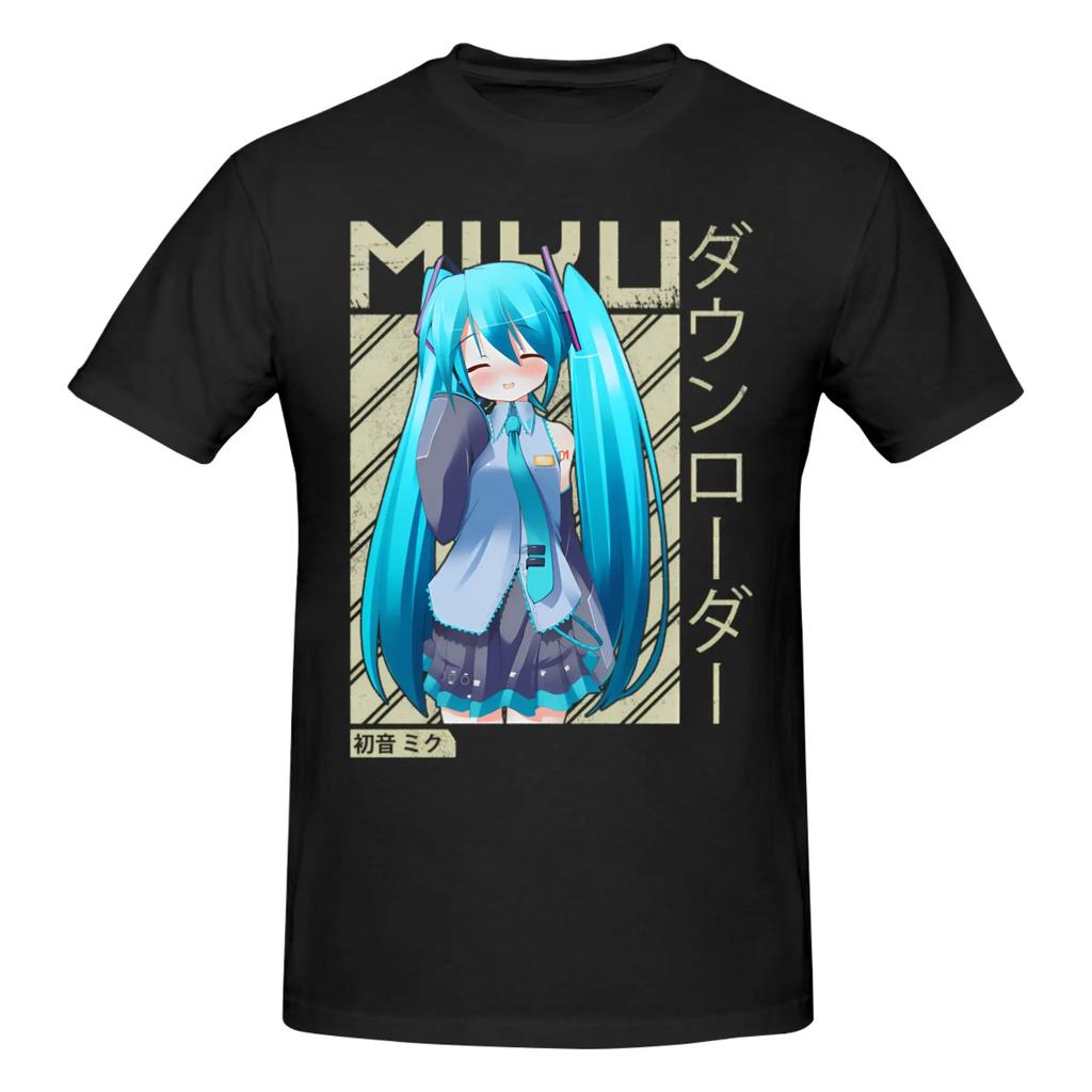Hatsune Miku Black Metal Gothic Style Anime Graphic Oversized Streetwear Pop Rock Concert Fan Merch T-Shirt