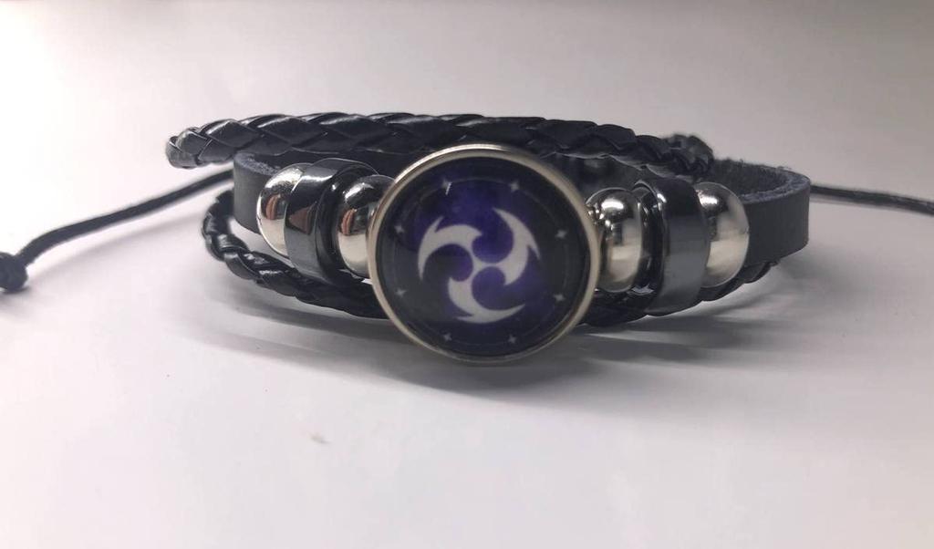 TiproPechka Genshin Impact Eye of God Lightning Bracelet, Braided, Elemental Magical Organ, 7 Heavenly Gods Statue, Cosplay Accessory
