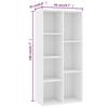 Bookshelf White 50 * 25 * 106 Cm Engineered Wood