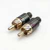 2Pcs Gold Plated RCA Plug Jack Soldering Speaker Audio Connector  Headphone Jack
