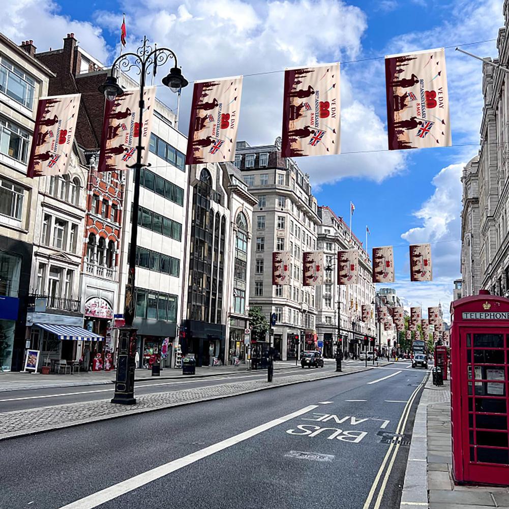 2025 Ve Day 80th Anniversary Flag Decorations Memorabilia Two Side 80 Years Victory In Europe Large Flag Decorations for Victory