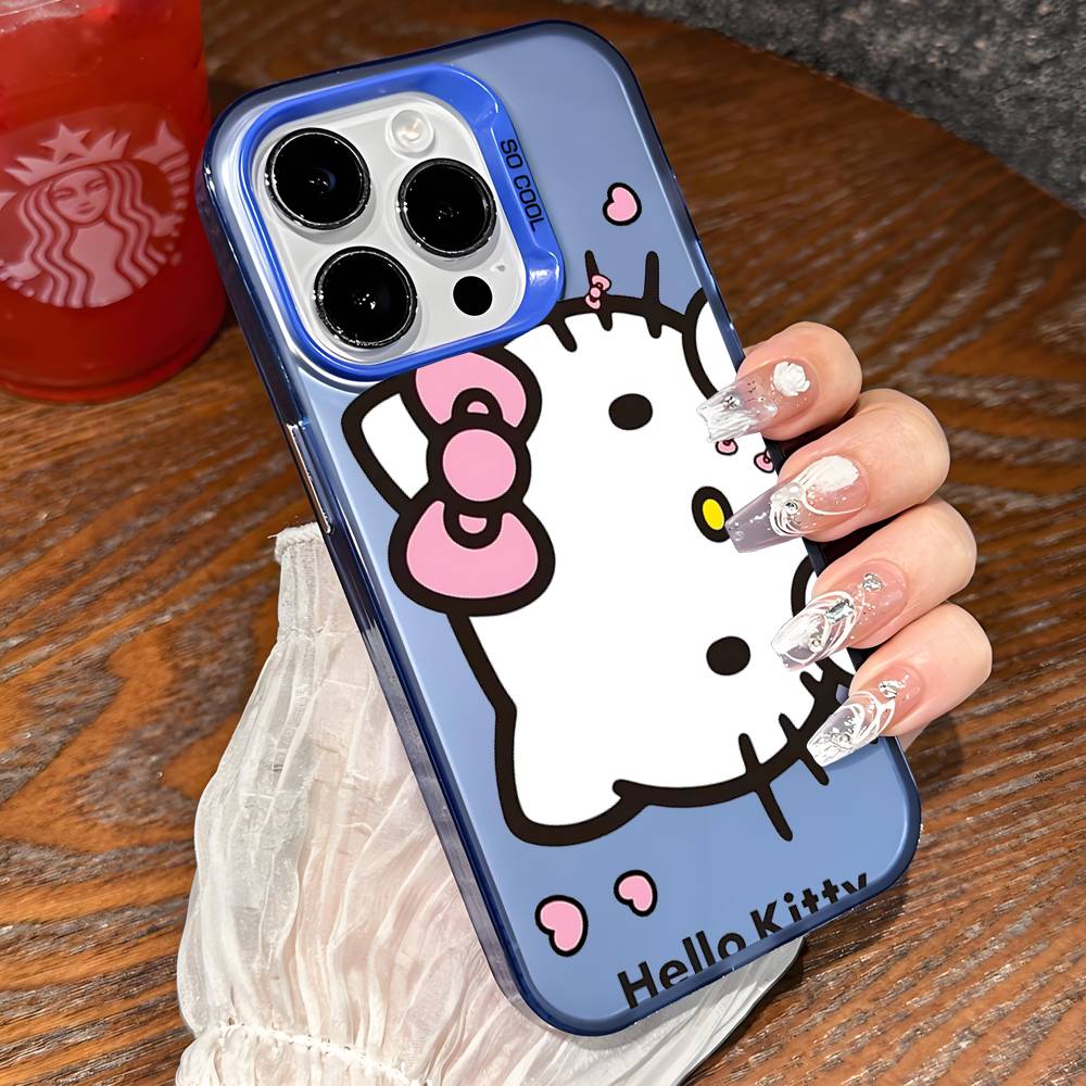 

Cute H-Hello Kitty Phone Case IPhone 16 15 14 13 12 11 Pro Max X XR XSMAX 8 7 Plus Candy Matte Shockproof Back Cover iphone15Plus