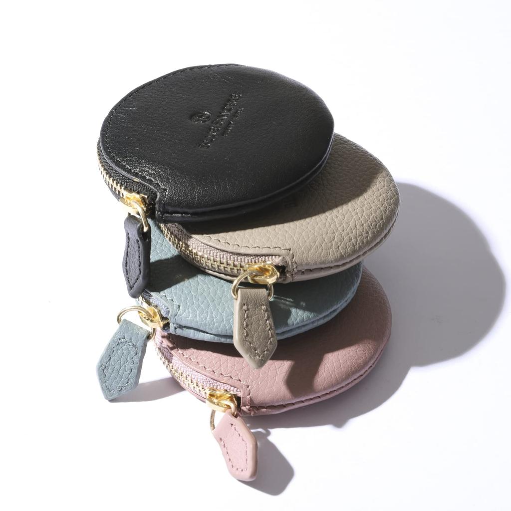 Genuine Leather Coin Shrink Gift Box Included Eve CC9 [BLUE SINCERE] Women's Purse, Small, Mini, Multi-Purpose, Vegetable-Tanned Leather, / -