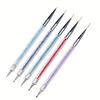 5Pcs Nails Art Dotting Pen Acrylic Drawing Liner Supplies Brush Rhinestone Gems Picker Uv Gel Painting Manicure Accessoires Tool