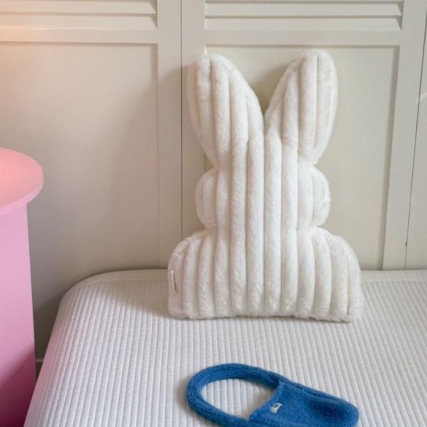 Striped Rabbit Plush Throw Pillow – Soft, Skin-Friendly Cushion for Home Decor Gift
