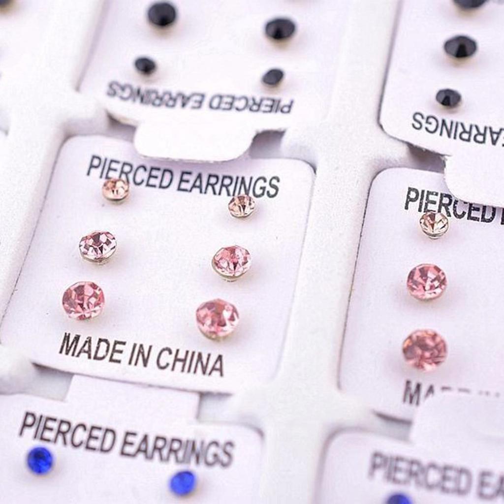 108 Pairs Stylish Hypoallergenic Ear Studs Elegant Crystal Earrings Unique Ear Pin Crystal Texture for Sensitive Ears