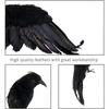 Black Crow Halloween Decoration Realistic Flying Crow Prop For Halloween Yard Garden