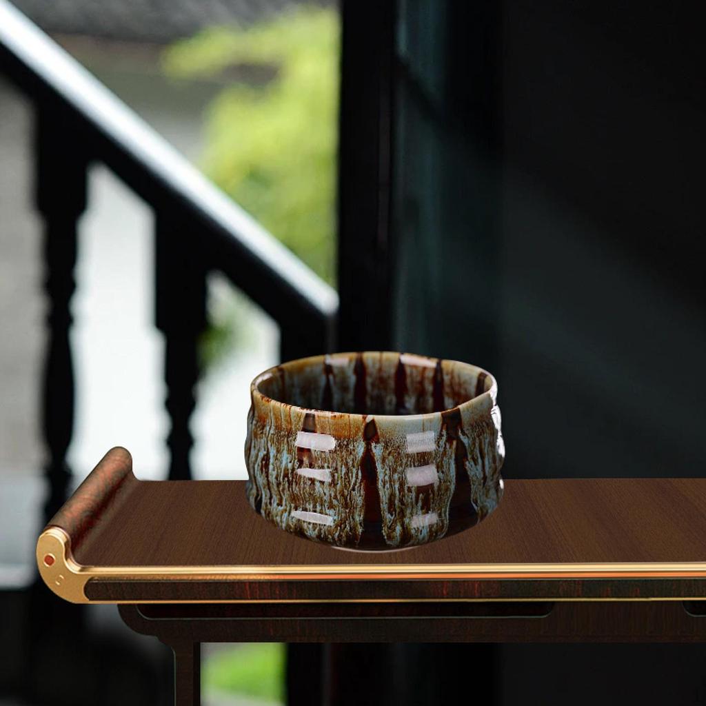 Ceramic Matcha Bowl Handmade Unique Chawan Teaware Porcelain Tea Mixing for Family Lovers