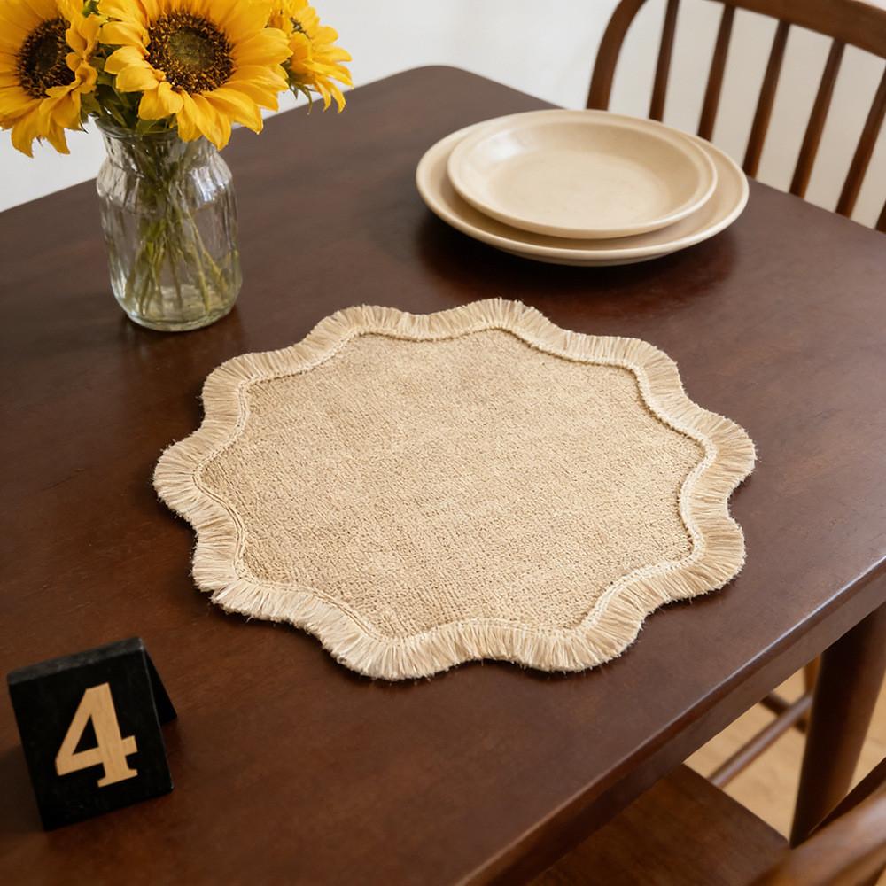 Jute Table Placemat With Fringe For Modern Dining And Ecofriendly Farmhouse Decor