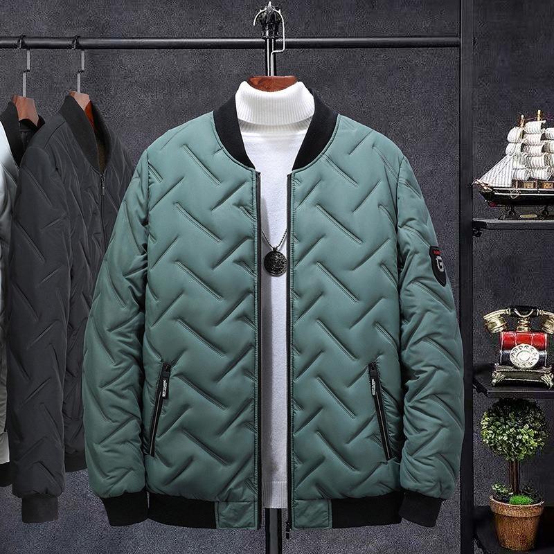 Winter Baseball Collar Padded Coat Men's Thickened Warm Loose Padded Jacket Jacket Pressed Cotton Is Often Available In Stock