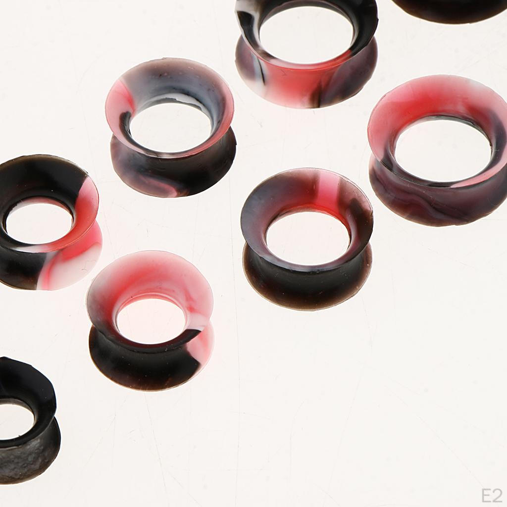 14pcs Charm Flexible Silicone Ear Tunnel