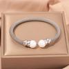 Popular, Personalized Trend, Retro Stainless Steel Winding Geometric , Pearl Steel Wire 
