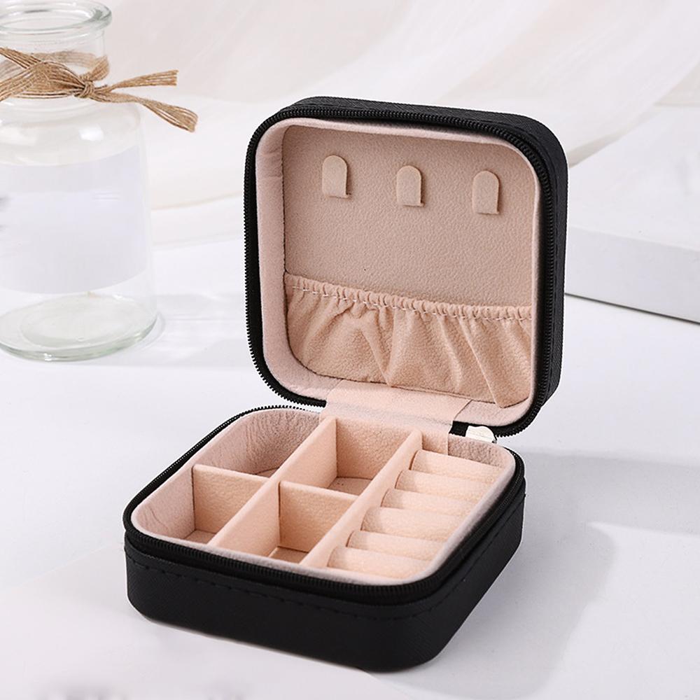 Portable Jewelry Storage Box Travel Organizer Jewelry Case Leather Storage Earrings Necklace Ring Jewelry Organizer Display.-zmt