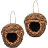 For Birds Nest Bird Cage Natural Grass Egg Cage Bird House Outdoor Decorative Weaved Hanging Parrot Nest Houses Pet Bedroom