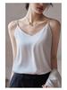 Gilet da donna con spalline bianche effetto raso per l'estate 2024, per l'uso all'aperto
