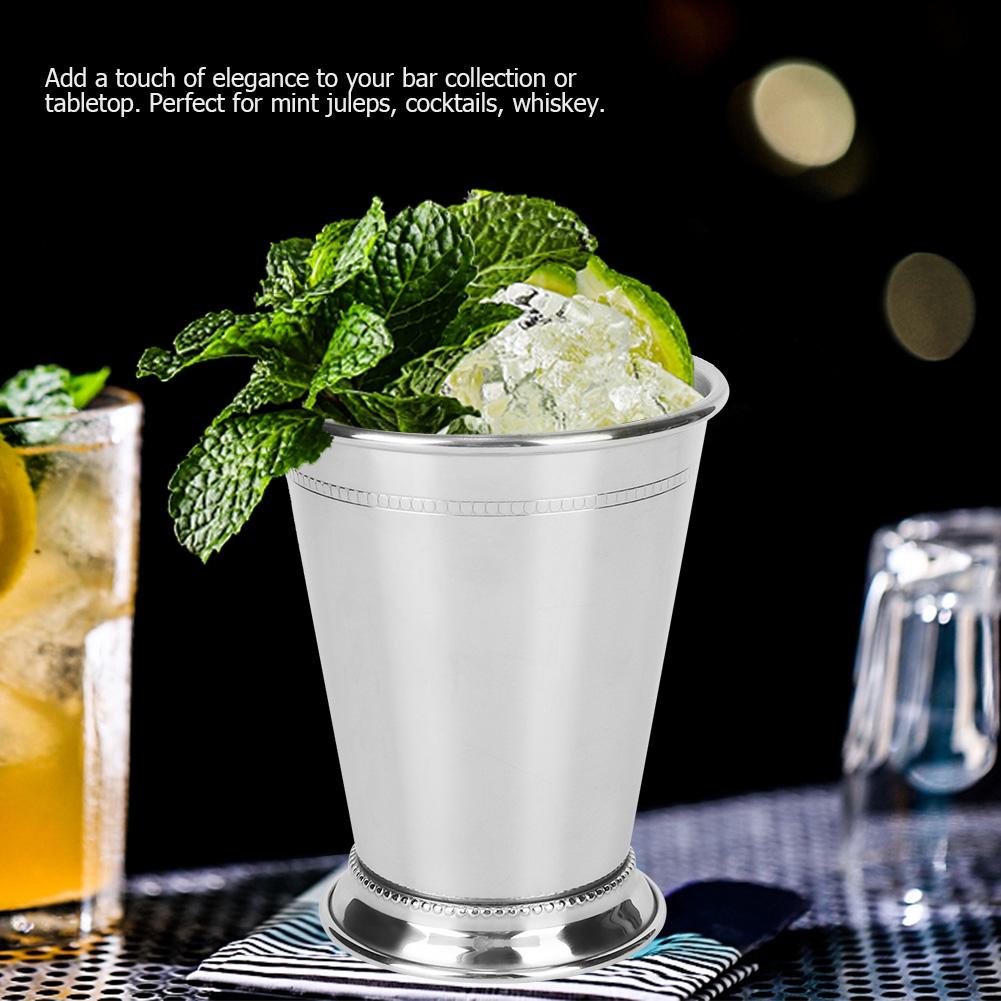 Zilverkleurige Mint Mojito Beker Roestvrijstalen Cocktailmok Glas voor Gemengde Dranken Bar Feest Bier
