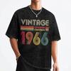 1966 60th Birthday 60 Years Old T Shirts Washed 100 Cotton TShirt Retro for Men Women Streetwear Graphic Printed Tops Tees