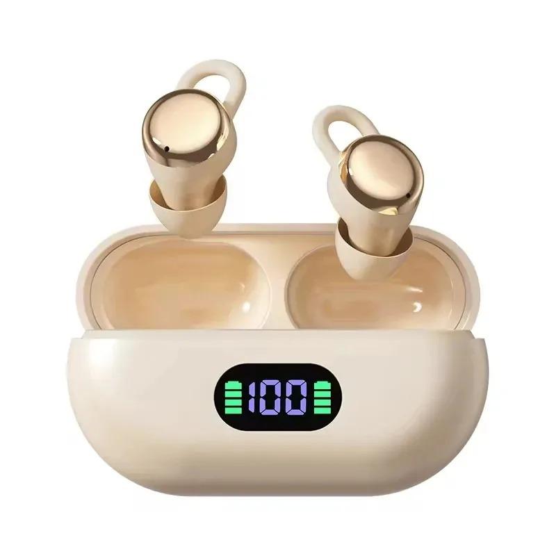 Wireless Bluetooth 5.4 Earphones with ENC Earbuds Noise Eduction Sleeping Ear Clip Lightweight Headphones Stereo Sound For Music