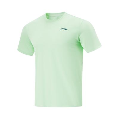 Camiseta Confortável Esportiva Casual Simples Refrescante Masculina Tops Verde-Céu ATSV333-3