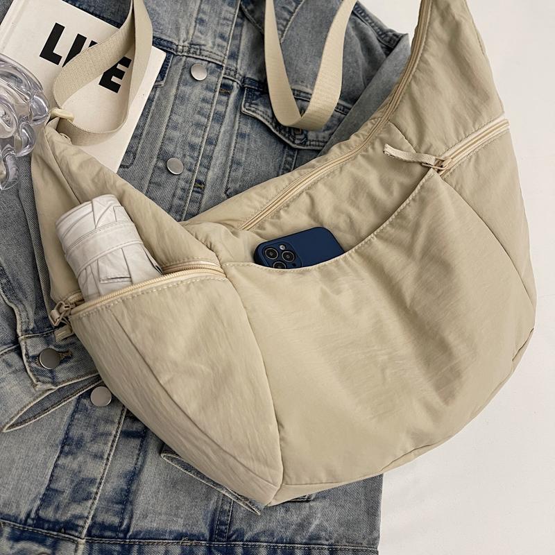Women's Large Capacity Shoulder Bag Solid Color Crossbody Bag