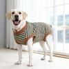 Dog Jumpsuit Striped Dog Sterilization Suit Warm Washable Dog Recovery Clothes Comfortable Post-Operative Suit Wound Care